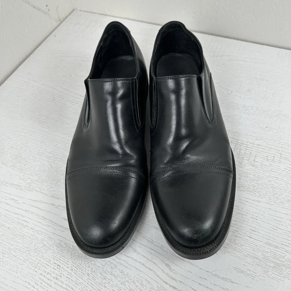 Shoes For Crews Men's 14 Statesman Black Cap Toe Leather Dress Shoes 1202